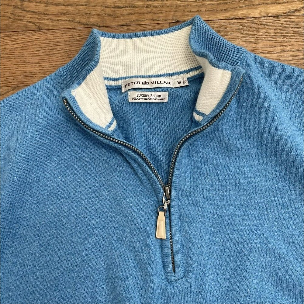 Peter Millar Blue V-Neck Sweater Vest - Picture 5 of 6